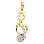 14K Treble Clef Pendant