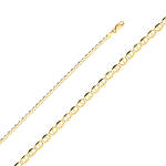 14K 3.4mm Flat Mariner Chain