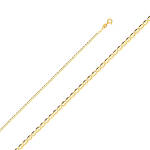 14K 2mm Flat Mariner Chain