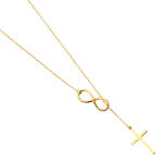 14K Cross + Infinity Necklace