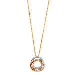 14K 3 Ring Necklace